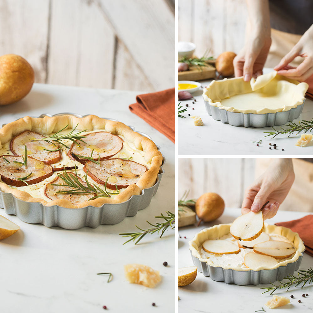 Decora Round Tart Mold with Removable Bottom, 7.9" x 1.2"