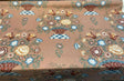 American Folk Art Floral Vingate Cotton Fabric - Pale Pink, Yellow And Blue Floral Print, 56" Width (1 Yard)