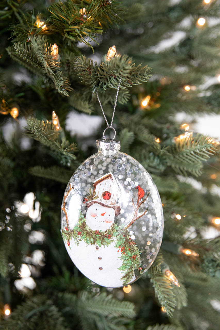 5” Snowman Family Glass Ornament