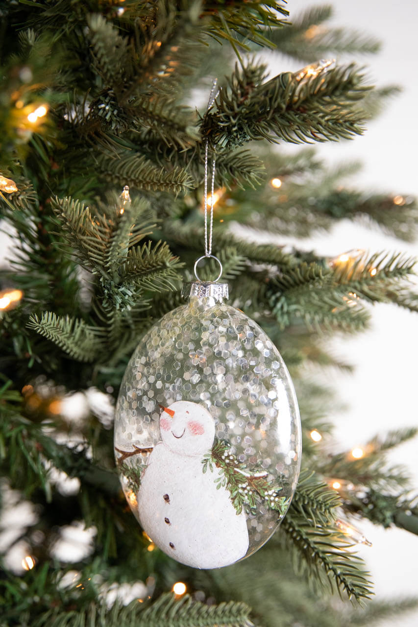 5” Snowman Family Glass Ornament