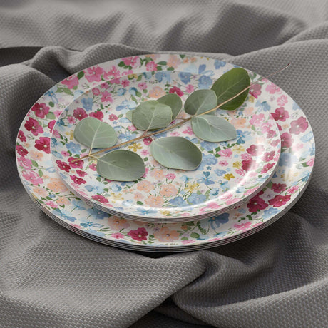 120 Count Assorted Earthtrends Meadow Paper Plates for Parties and Events 8 Inch