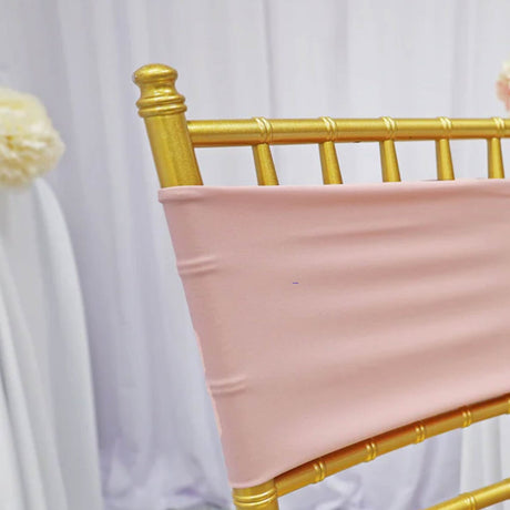 10 Pieces Soft Blush Pink Or Rose Gold Stretch Spandex Chair Bands 7 x 13 Inches