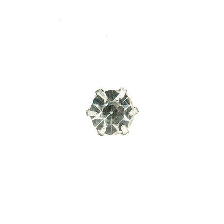 Crystal Rhinestone and Silver Metal Czech Button - 14L/9mm