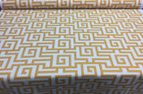 Terrasol Indoor Outdoor Athens Greek Key Yellow Spun Polyester Fabric - Yellow And Cream Greek Key, 54" Width (1 Yard)