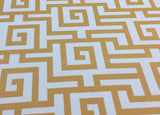 Terrasol Indoor Outdoor Athens Greek Key Yellow Spun Polyester Fabric - Yellow And Cream Greek Key, 54" Width (1 Yard)