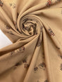 Printed Beige Wool Fabric