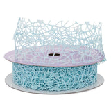 Random Shape Mesh Ribbon 1 1/2 '' X 25 yd - Aqua Metallic Color 1 / ROLL