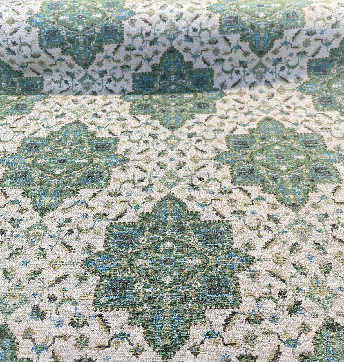 Wesley Chenille Fabric - Key Lime Damask, 56" Width (1 Yard)