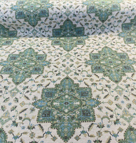 Wesley Chenille Fabric - Key Lime Damask, 56" Width (1 Yard)