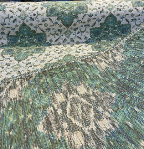 Wesley Chenille Fabric - Key Lime Damask, 56" Width (1 Yard)