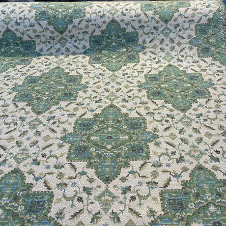 Wesley Chenille Fabric - Key Lime Damask, 56" Width (1 Yard)