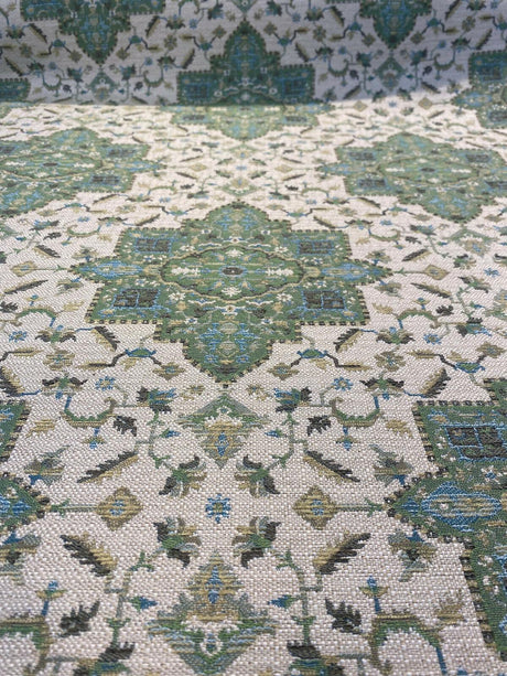 Wesley Chenille Fabric - Key Lime Damask, 56" Width (1 Yard)