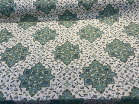Wesley Chenille Fabric - Key Lime Damask, 56" Width (1 Yard)