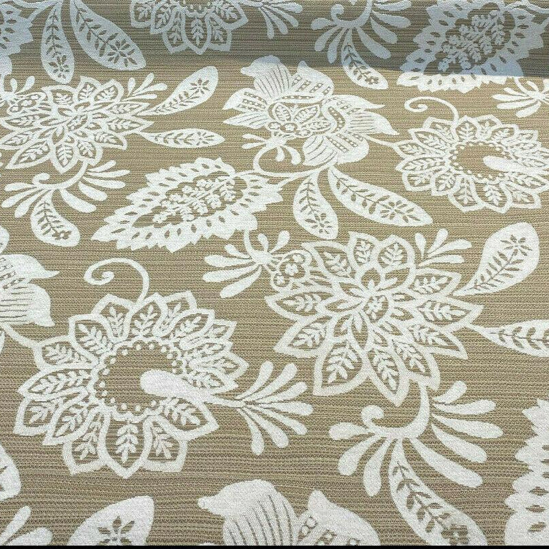 Robert Allen Mettaline Chenille Fabric - Pumice Floral, 58" Width (1 Yard)