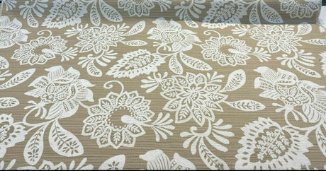 Robert Allen Mettaline Chenille Fabric - Pumice Floral, 58" Width (1 Yard)