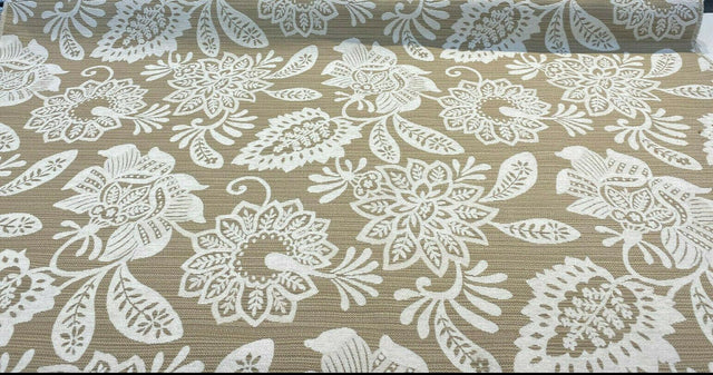 Robert Allen Mettaline Chenille Fabric - Pumice Floral, 58" Width (1 Yard)