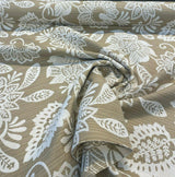 Robert Allen Mettaline Chenille Fabric - Pumice Floral, 58" Width (1 Yard)