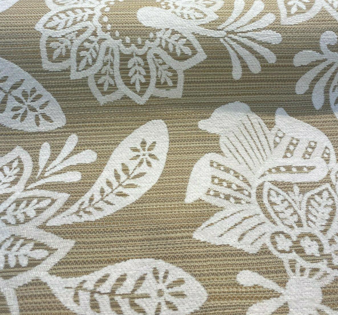 Robert Allen Mettaline Chenille Fabric - Pumice Floral, 58" Width (1 Yard)