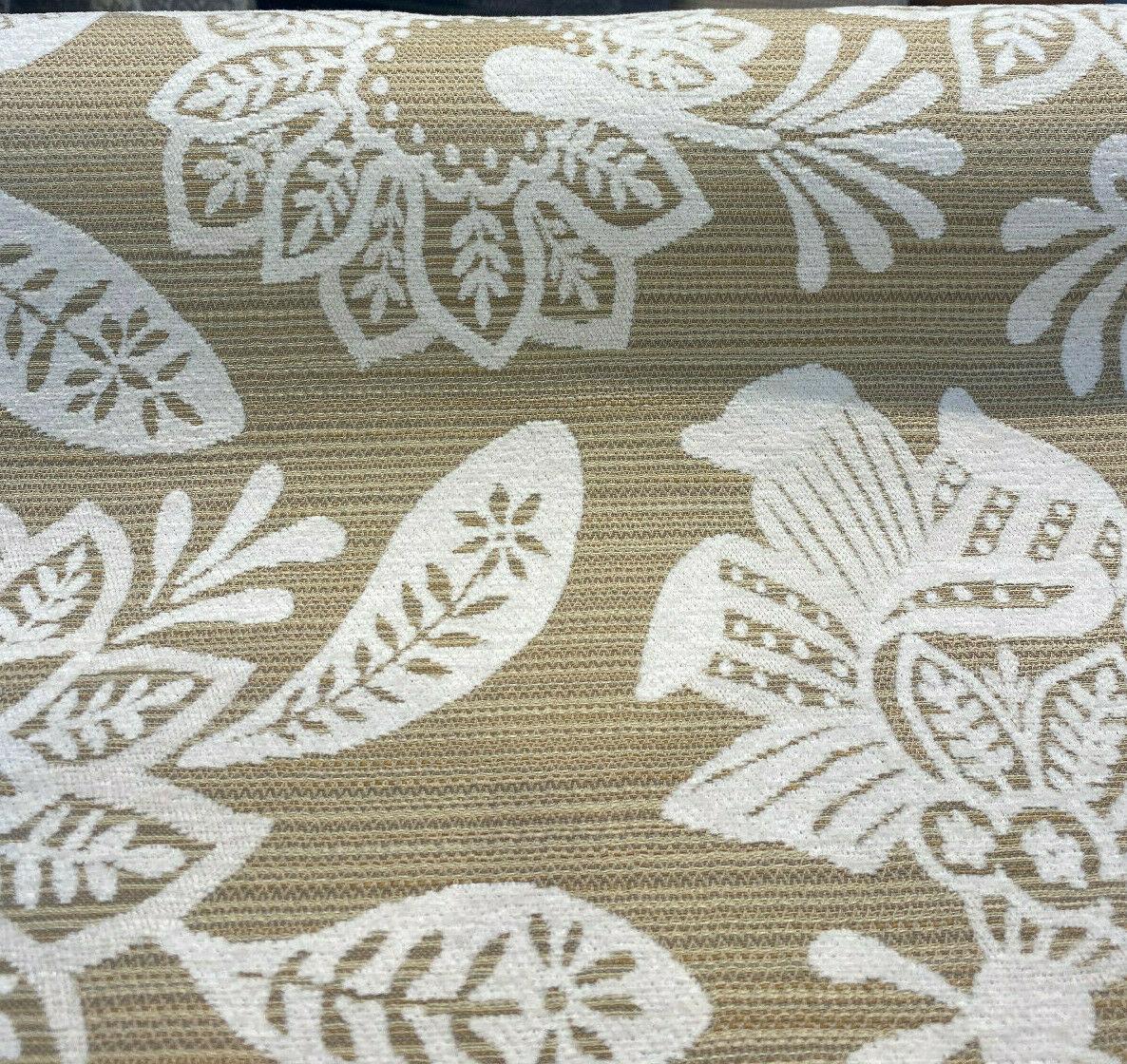 Robert Allen Mettaline Chenille Fabric - Pumice Floral, 58" Width (1 Yard)