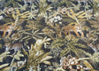 Serengeti Jungle Tiger Leopard Cotton Fabric - Green Moss Brown Black Animal Print, 54" Width, 26" Horizontal Repeat, 26" Vertical Repeat (1 Yard)