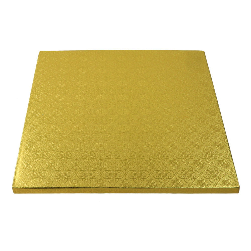 O'Creme Square Gold Cake Drum Board, 22" x 1/2" Thick - Pack of 5