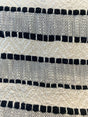 Inca Trail Domino Black Cotton Fabric - Black Ivory Cream Textured Stripe, Chevron, 54" Width (1 Yard)