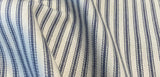Waverly Classic Ticking Stripes Cotton Fabric - Beige Background With Graphite Blue Stripes, 55" Width (1 Yard)
