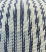 Waverly Classic Ticking Stripes Cotton Fabric - Beige Background With Graphite Blue Stripes, 55" Width (1 Yard)