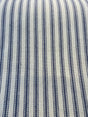 Waverly Classic Ticking Stripes Cotton Fabric - Beige Background With Graphite Blue Stripes, 55" Width (1 Yard)