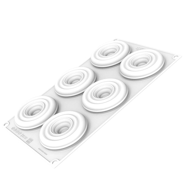 Silikomart KIT TORNADO Mold and Tart Ring, 6 Cavities