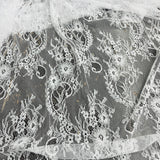 Embroidered Lace Fabric with Eyelash Scallop