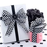 Checkered Print Satin Ribbons 1 1/2 '' X 10 yd - White Color 1 / ROLL