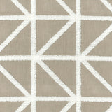 Waverly Port Of Call Sail Embroidered Fabric - White On Sand Lattice, 55" Width (1 Yard)