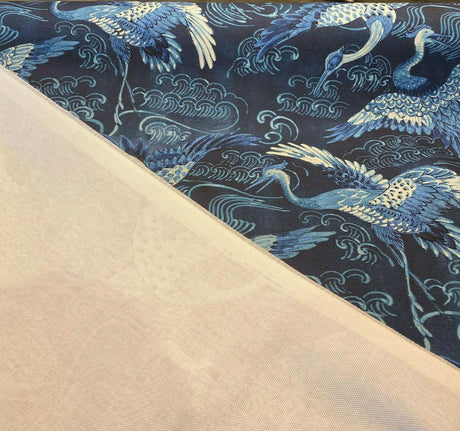 Long Life Baltic Blue Birds Cotton Fabric - Blue Birds, 54" Width (1 Yard)