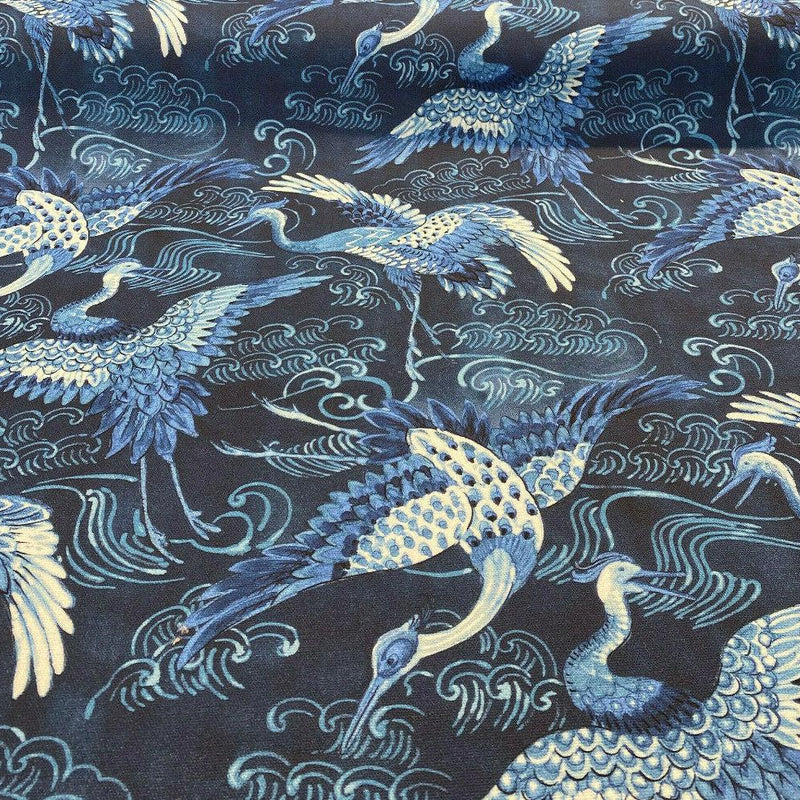 Long Life Baltic Blue Birds Cotton Fabric - Blue Birds, 54" Width (1 Yard)