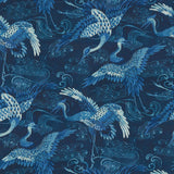 Long Life Baltic Blue Birds Cotton Fabric - Blue Birds, 54" Width (1 Yard)