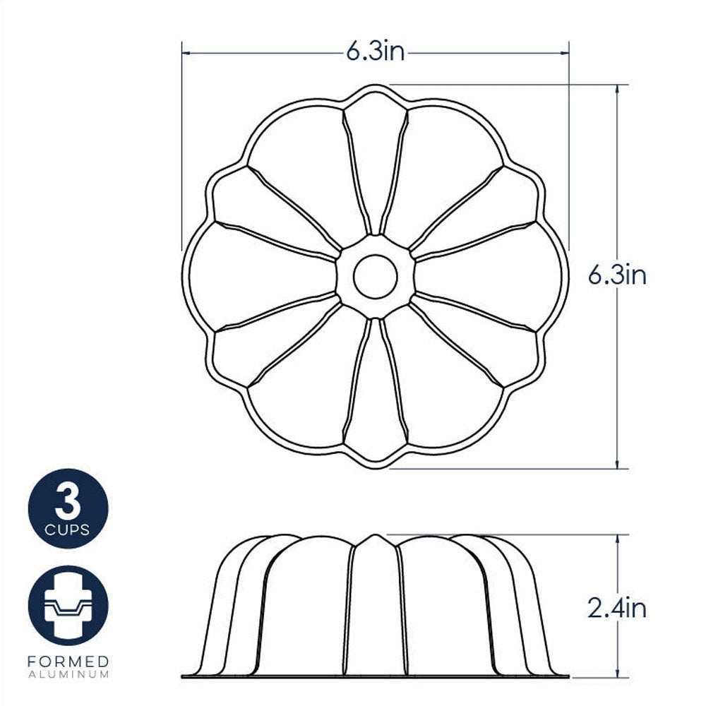 Nordic Ware Twilight Blue Bundt Pan, 3 Cup