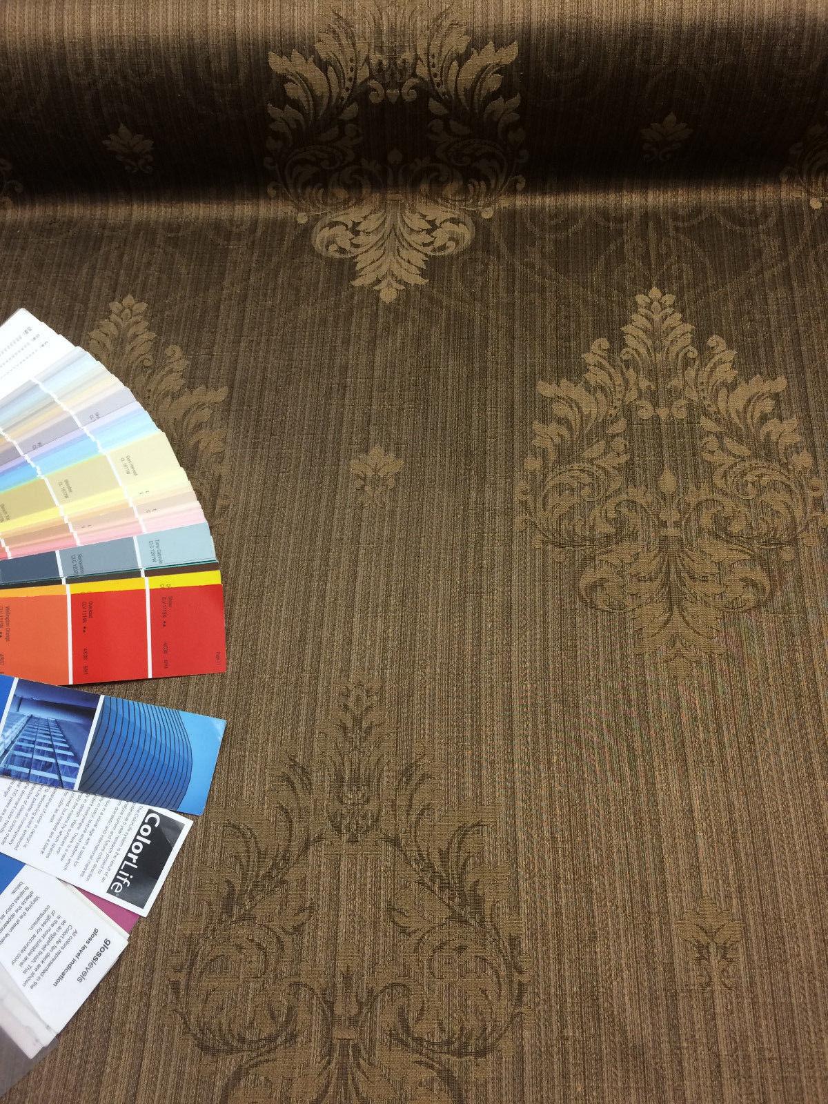 Brown Latte Excellent Damask Drapery Fabric - Damask Drapery Fabric, Brown, 56" Width (By The Yard)