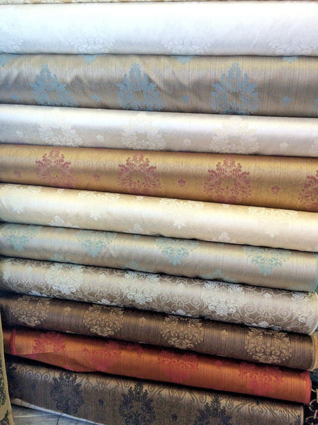 Brown Latte Excellent Damask Drapery Fabric - Damask Drapery Fabric, Brown, 56" Width (By The Yard)