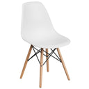 Merrick Lane Elton Series Polypropylene Accent Chair with Metal Braced Wooden Legs