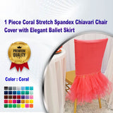 1 Piece Chocolate Luxe Spandex Chiavari Chair Cover with Flowing Ballerina Skirt