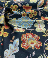 Onyx Jacquard Floral Wonder Brocade Fabric - Floral Blend Onyx Background, 62" Width (1 Yard)