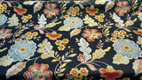 Onyx Jacquard Floral Wonder Brocade Fabric - Floral Blend Onyx Background, 62" Width (1 Yard)
