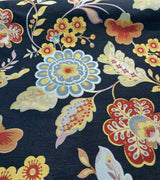 Onyx Jacquard Floral Wonder Brocade Fabric - Floral Blend Onyx Background, 62" Width (1 Yard)