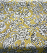 Swavelle Paisley Life Chenille Upholstery Fabric - Golden Yellow Paisley, 58" Width (1 Yard)