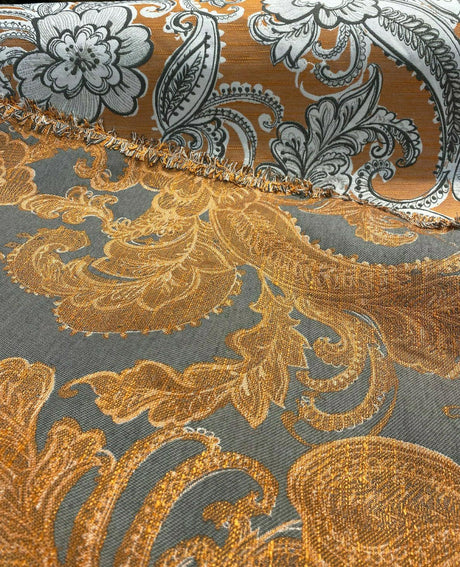 Swavelle Paisley Life Chenille Upholstery Fabric - Burnt Orange Paisley, 58" Width (1 Yard)
