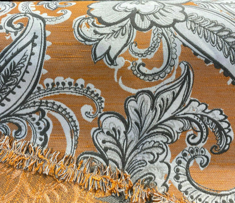 Swavelle Paisley Life Chenille Upholstery Fabric - Burnt Orange Paisley, 58" Width (1 Yard)