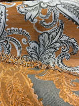 Swavelle Paisley Life Chenille Upholstery Fabric - Burnt Orange Paisley, 58" Width (1 Yard)