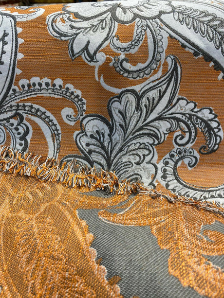 Swavelle Paisley Life Chenille Upholstery Fabric - Burnt Orange Paisley, 58" Width (1 Yard)