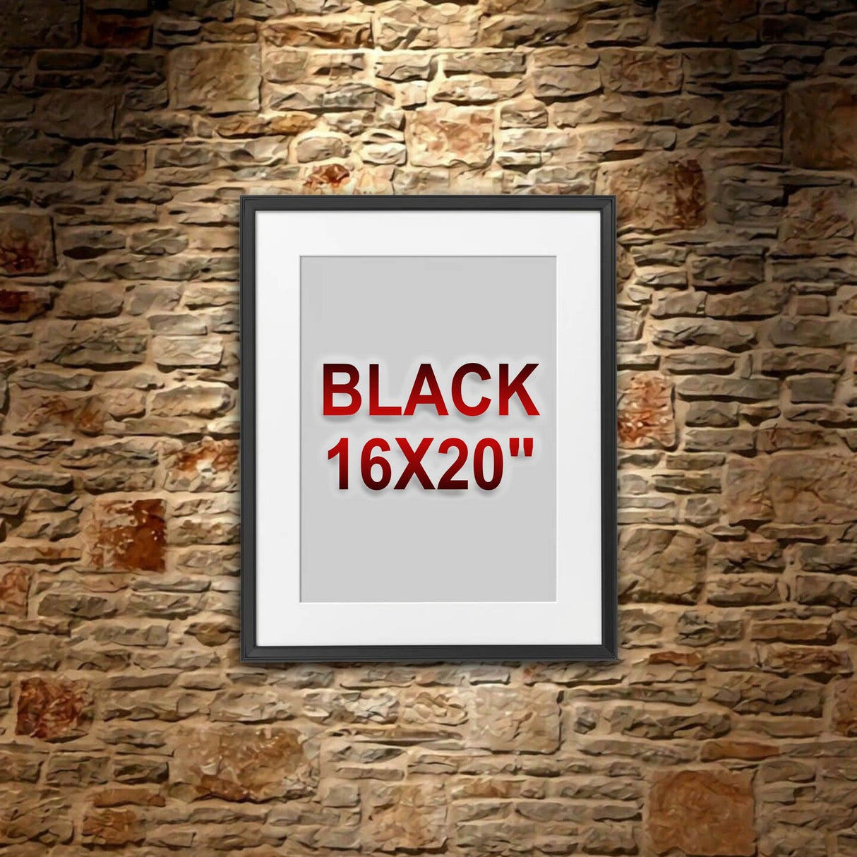 Black Frame with Mount, 16x20" – Horizontal/Vertical, No-Nail Hanging, Safe Front Protection!